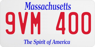 MA license plate 9VM400