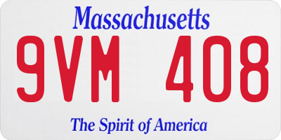 MA license plate 9VM408