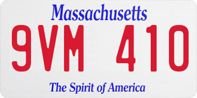 MA license plate 9VM410