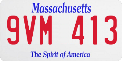 MA license plate 9VM413