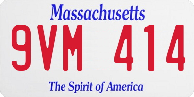 MA license plate 9VM414