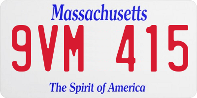 MA license plate 9VM415