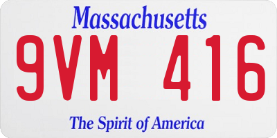 MA license plate 9VM416