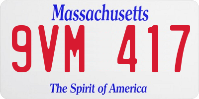 MA license plate 9VM417
