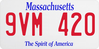 MA license plate 9VM420