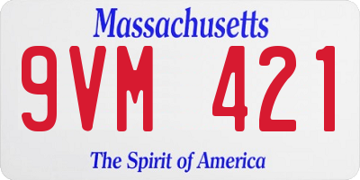 MA license plate 9VM421