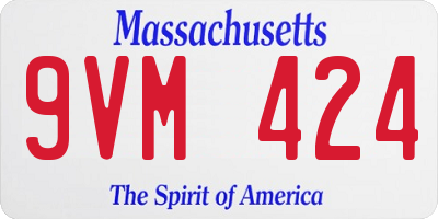 MA license plate 9VM424