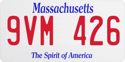 MA license plate 9VM426