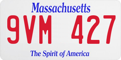 MA license plate 9VM427