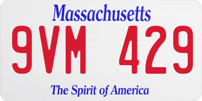 MA license plate 9VM429