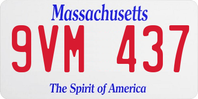 MA license plate 9VM437