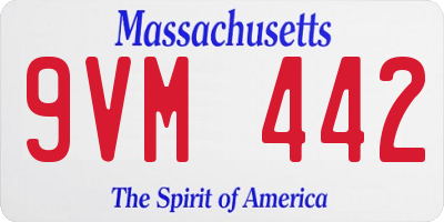 MA license plate 9VM442