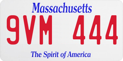 MA license plate 9VM444