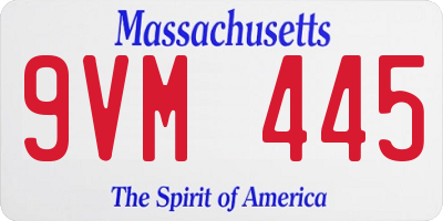 MA license plate 9VM445
