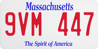 MA license plate 9VM447