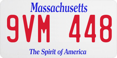 MA license plate 9VM448