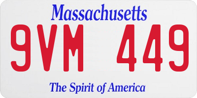 MA license plate 9VM449