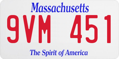 MA license plate 9VM451