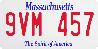 MA license plate 9VM457