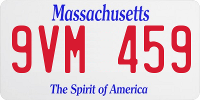 MA license plate 9VM459