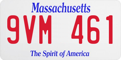 MA license plate 9VM461