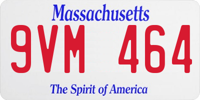 MA license plate 9VM464