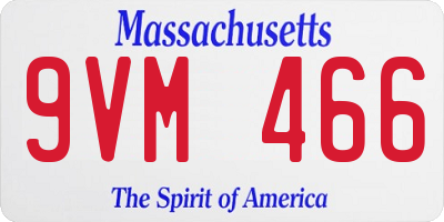 MA license plate 9VM466