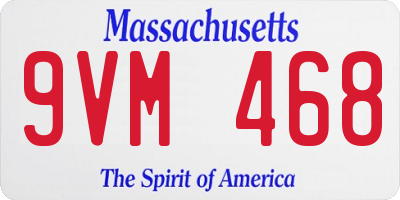 MA license plate 9VM468