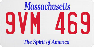 MA license plate 9VM469