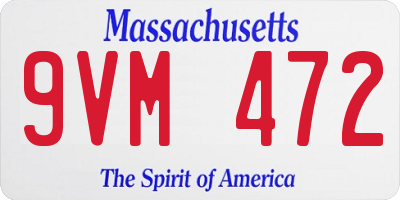 MA license plate 9VM472