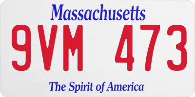 MA license plate 9VM473