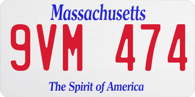 MA license plate 9VM474