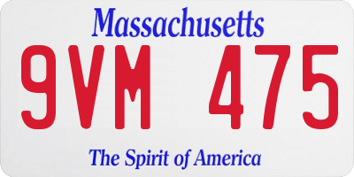 MA license plate 9VM475