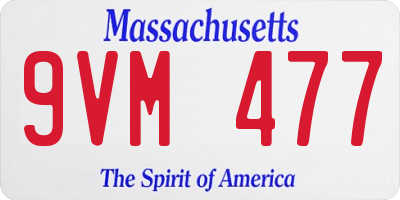 MA license plate 9VM477