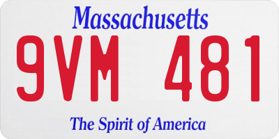 MA license plate 9VM481