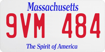 MA license plate 9VM484