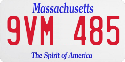 MA license plate 9VM485