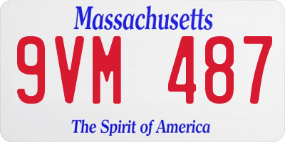 MA license plate 9VM487