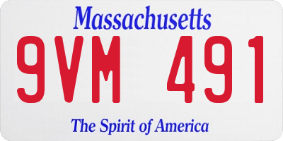 MA license plate 9VM491