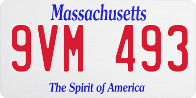 MA license plate 9VM493