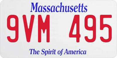 MA license plate 9VM495