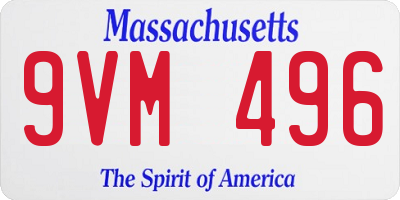 MA license plate 9VM496