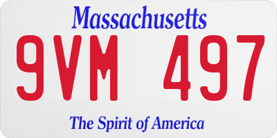 MA license plate 9VM497