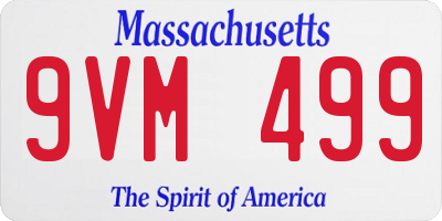 MA license plate 9VM499