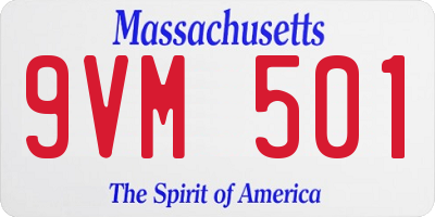 MA license plate 9VM501