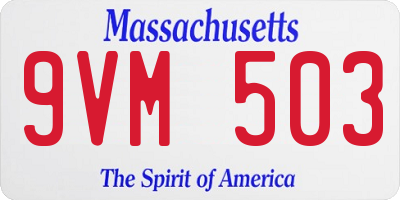 MA license plate 9VM503