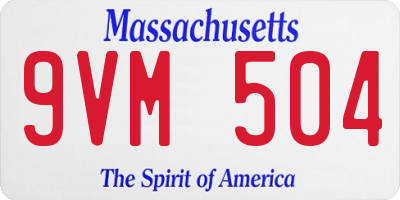 MA license plate 9VM504