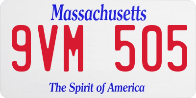 MA license plate 9VM505