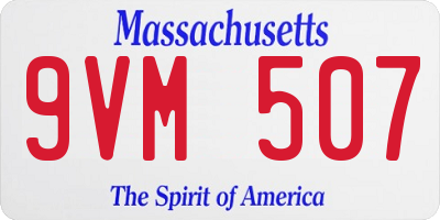MA license plate 9VM507