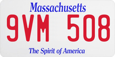 MA license plate 9VM508